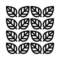 a set of black leaves on a white background